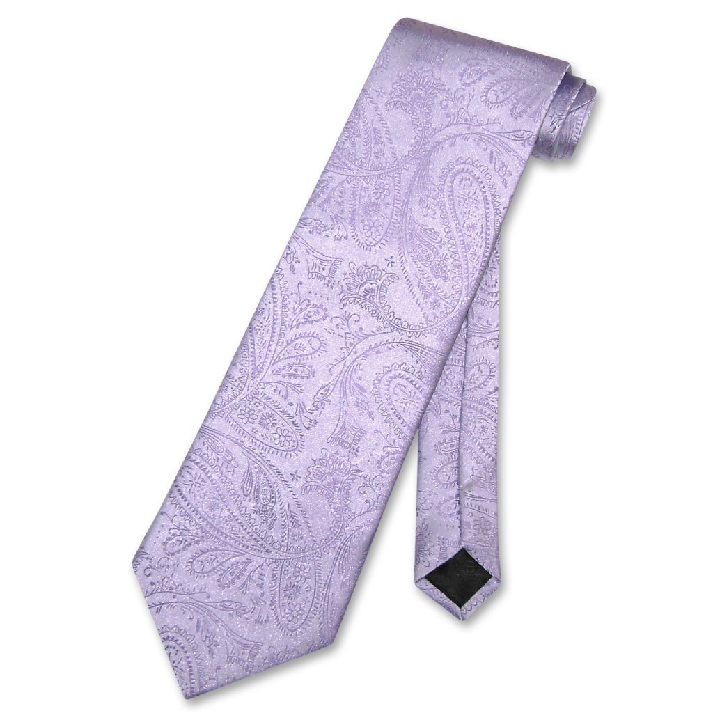 Vesuvio Napoli NeckTie LAVENDER Purple Color Paisley Design Men's